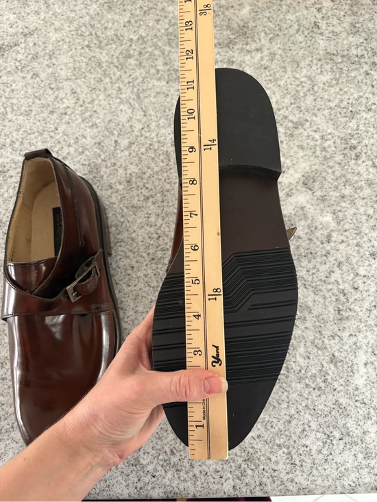 Brass boot Italy men’s monk strap dress shoe burnished brown leather men’s 10 main image 4